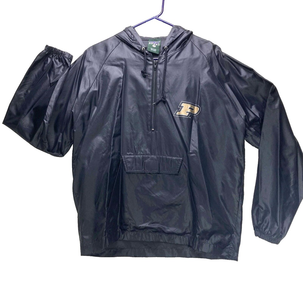 Purdue Packable Rain Jacket Mens M MV Sport Nylon Windbreaker Pocket Hoodie